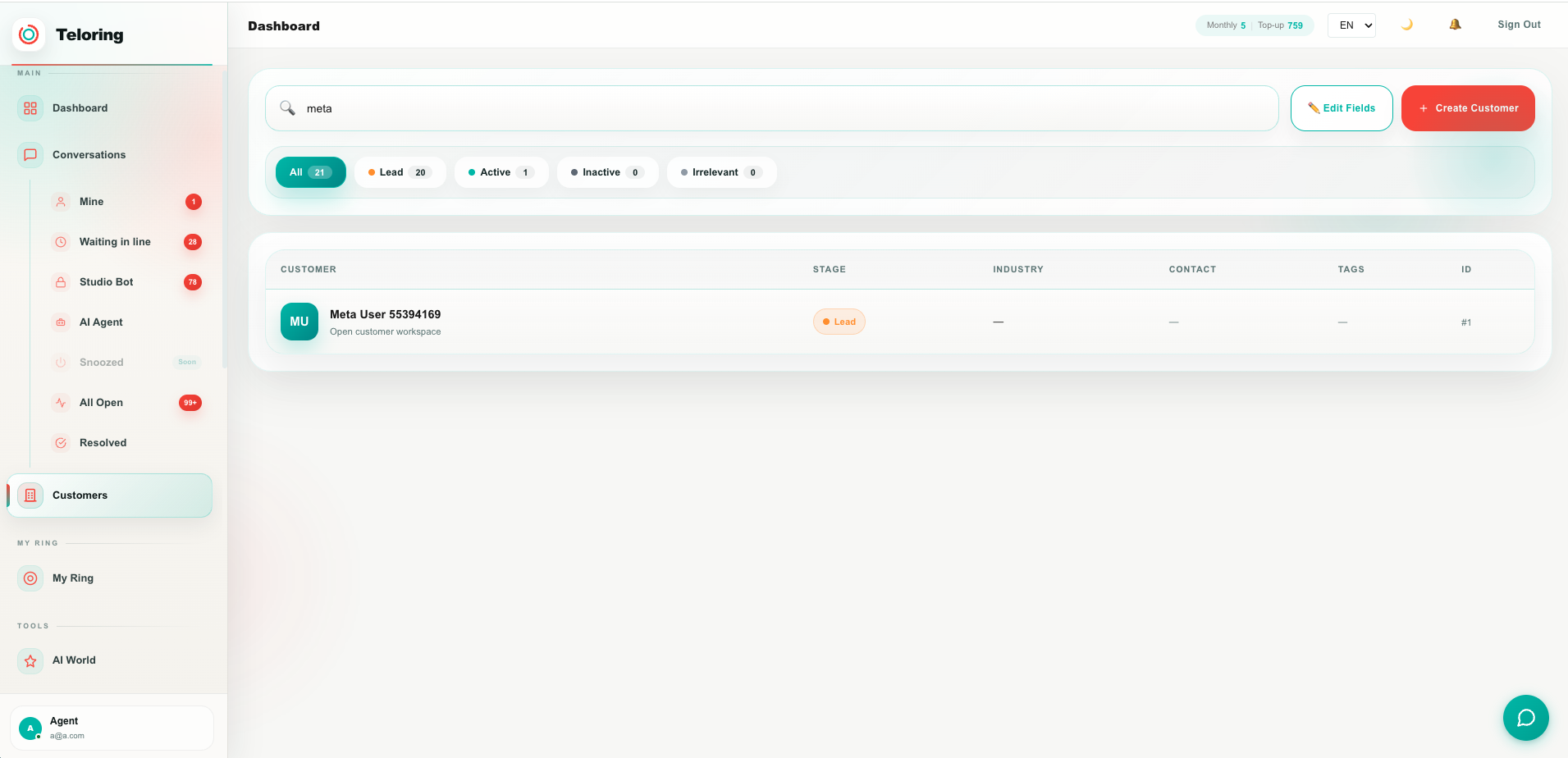 Teloring customers list
