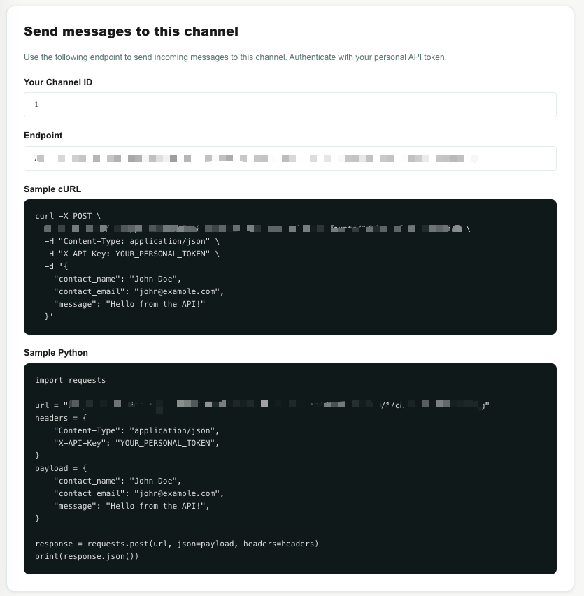 תיבת API — קוד לדוגמה