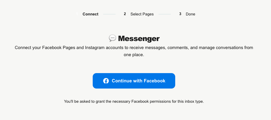 הגדרת Meta — המשך עם Facebook