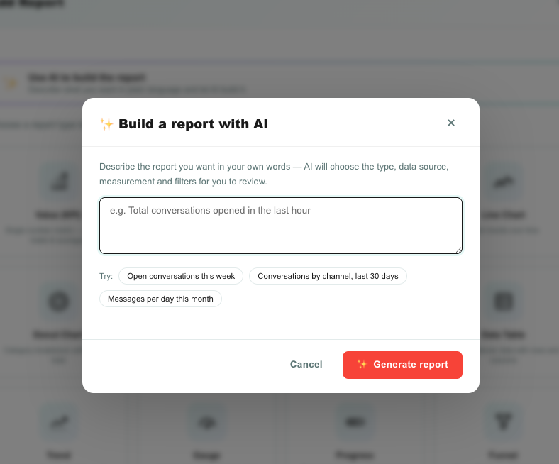 Teloring "Use AI to build the report" button