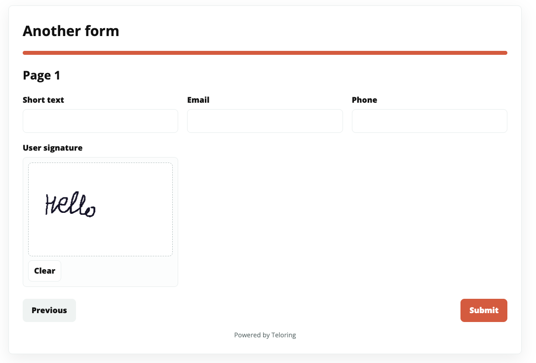 Teloring public form
