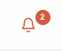 The notification bell with an unread badge
