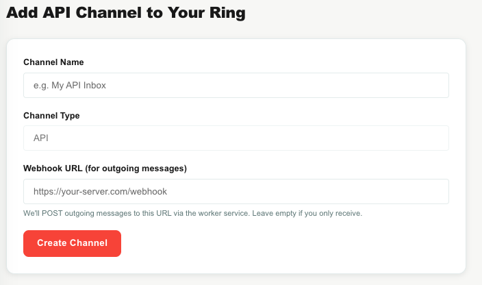 API inbox setup