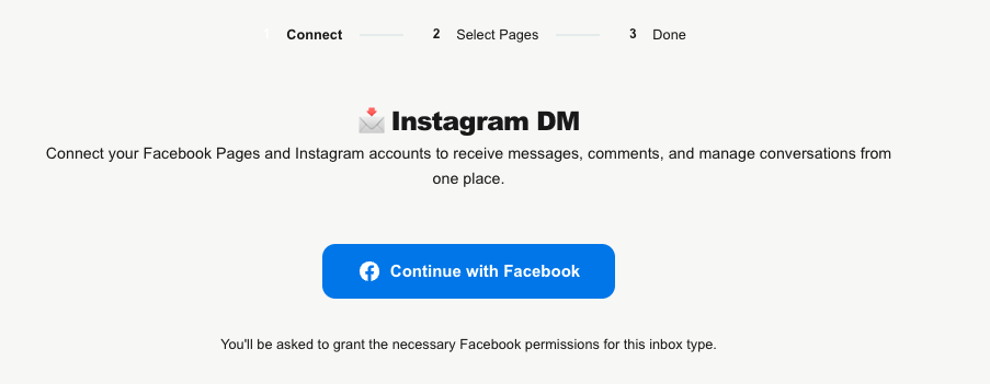 Meta setup — Instagram profile card