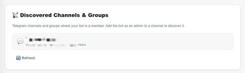 Telegram setup — verified bot