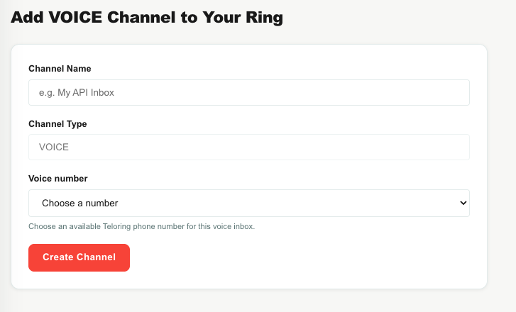 Voice inbox — number picker
