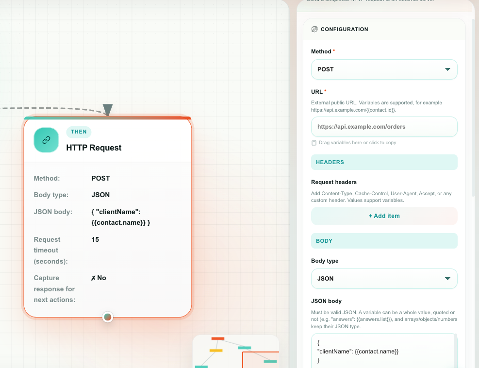 HTTP Request configuration