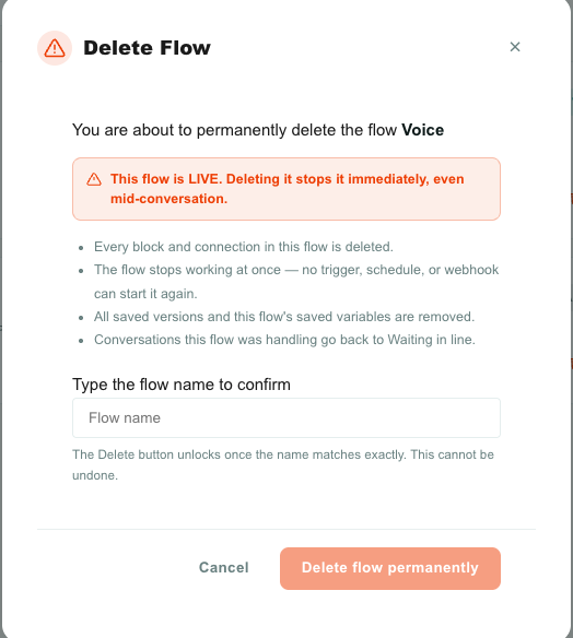 Delete a flow