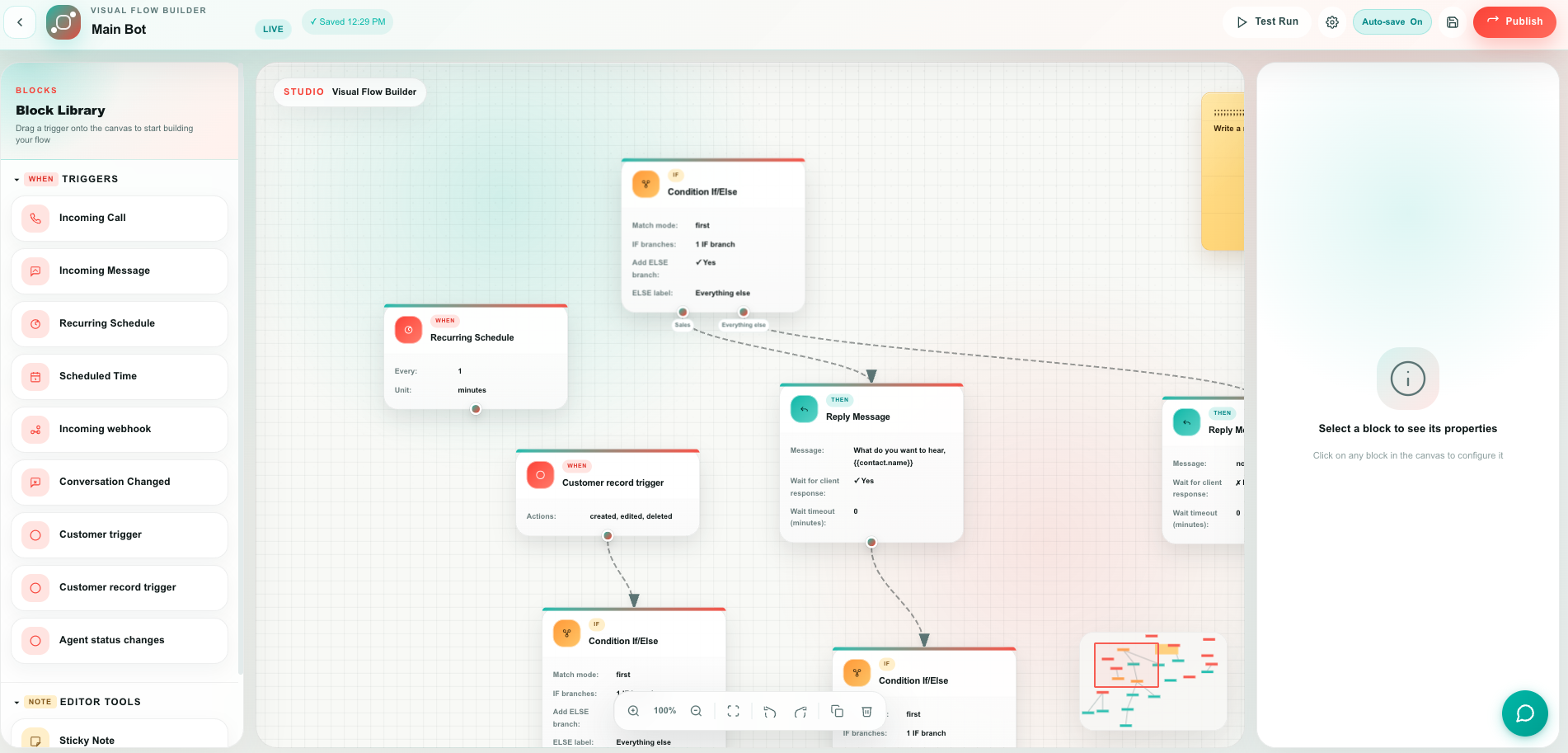 Teloring Studio flow editor